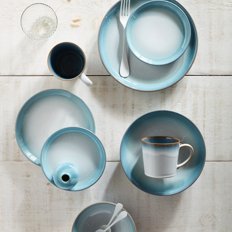 Coupe dessert plate, 21 x 2.5cm, Denby, Azure Haze