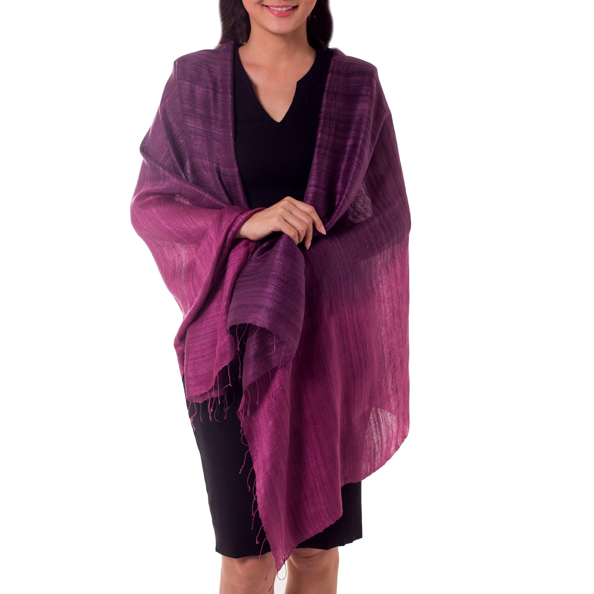 Unique Silk Shawl - Bold Violet