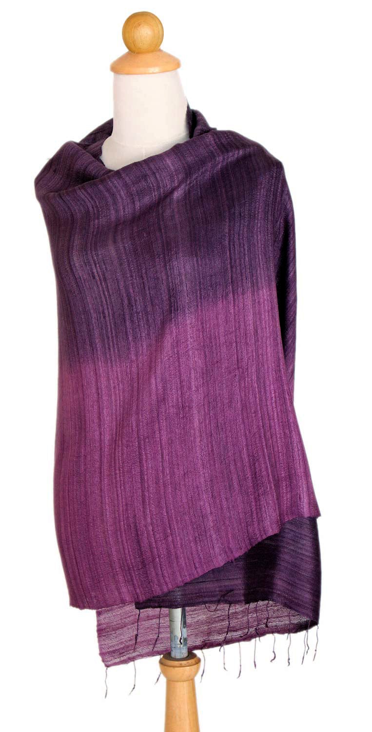 Unique Silk Shawl - Bold Violet