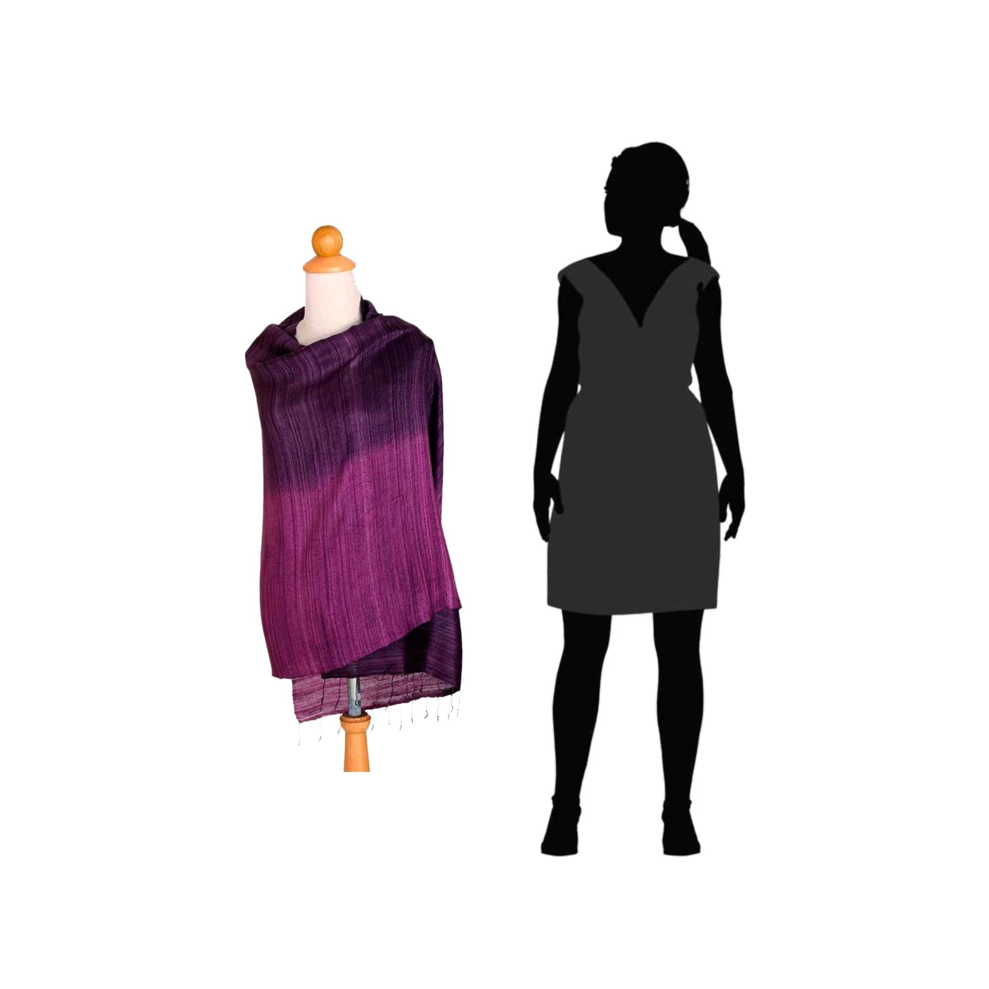 Unique Silk Shawl - Bold Violet