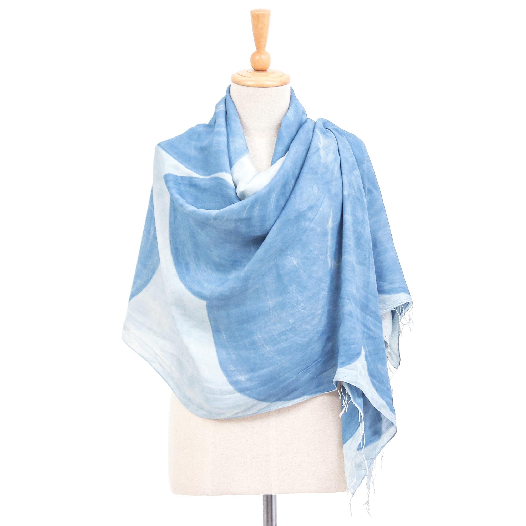 Hand-Painted Flower-Motif Silk Shawl - Lanna Flower