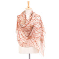 Hand-Painted Thai Silk Shawl - Firework Festival in Brown